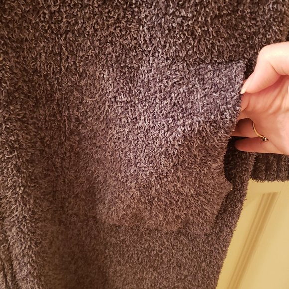 Barefoot Dreams CozyChic Full Zip Robe in Pacific Blue (S/M) - Picture 7 of 9